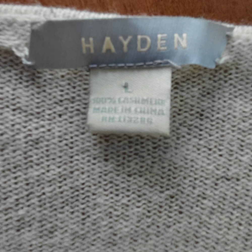 Hayden 100% Cashmere Waterfall Drapey Oatmeal Cream Ultra Light Cardigan - Picture 3 of 4